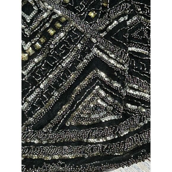 Vtg Sherri Hill Womens Black Embellished Beaded & Sequin Lined Mini Skirt Size 0 - Picture 5 of 11